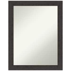 Rustic Plank Espresso Narrow 21.5 in. H x 27.5 in. W Framed Non-Beveled Wall Mirror in Brown