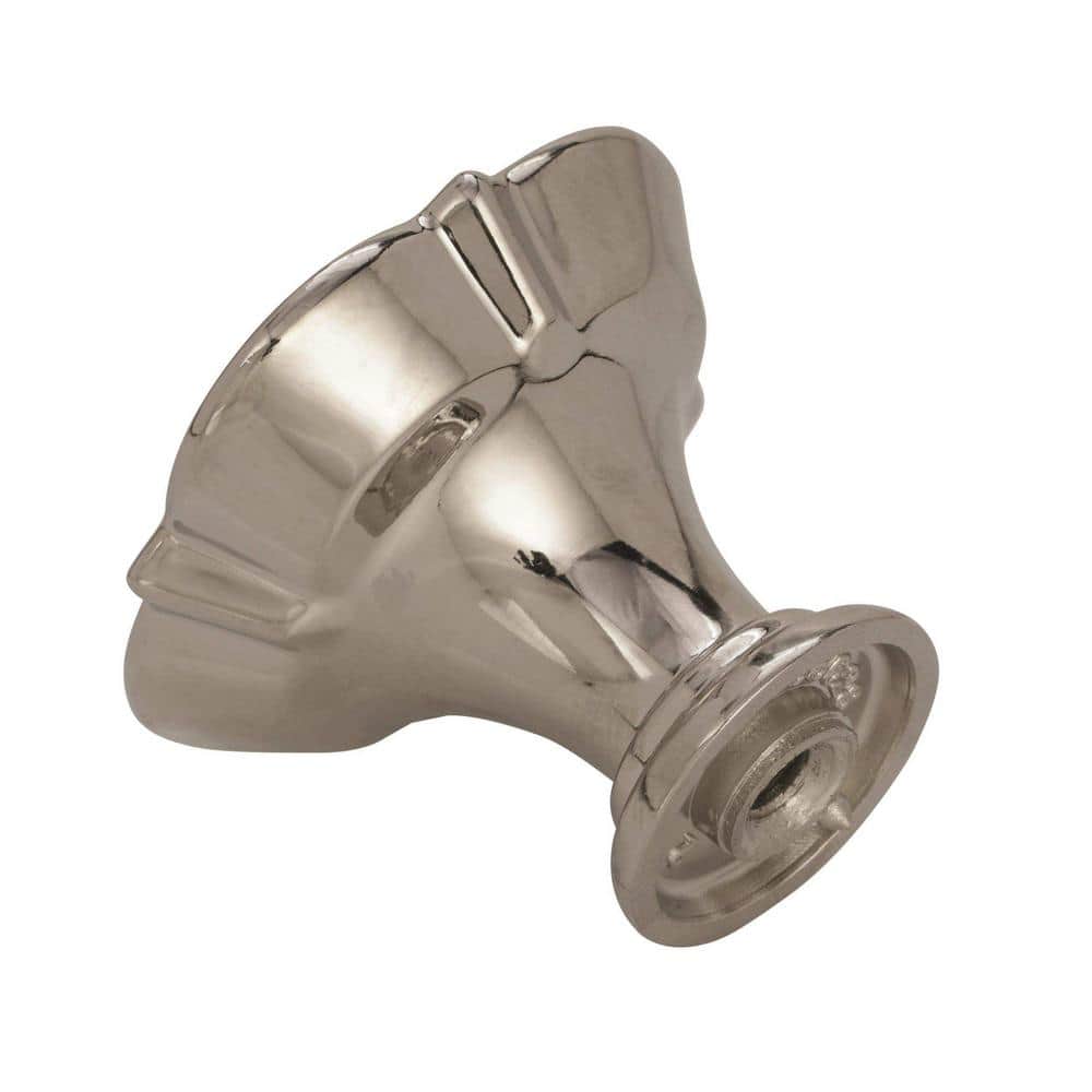 Polished Nickel Square Cabinet Knob with Mounting Hardware