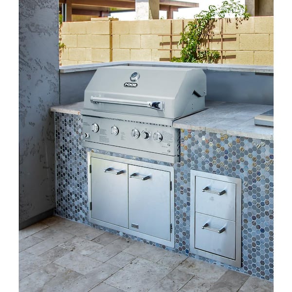 31 in. 4-Burner Built-In Gas Grill in Stainless Steel with Infrared