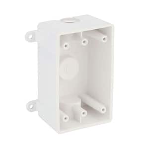 1-Gang Non-Metallic Weatherproof Box with (3) 1/2 in. Holes, White