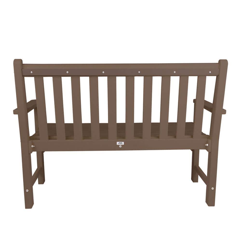 Oxford Teak Plastic 2-Person Outdoor Bench with Stainless Steel Hardware