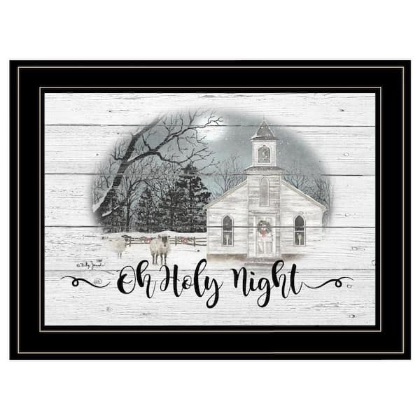 HomeRoots Charlie OH HOLY Night 1-Piece Framed Wall Art 15 in. x 19 in.