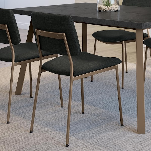Amisco Sullivan Dining Chair Black Polyester / Bronze Metal