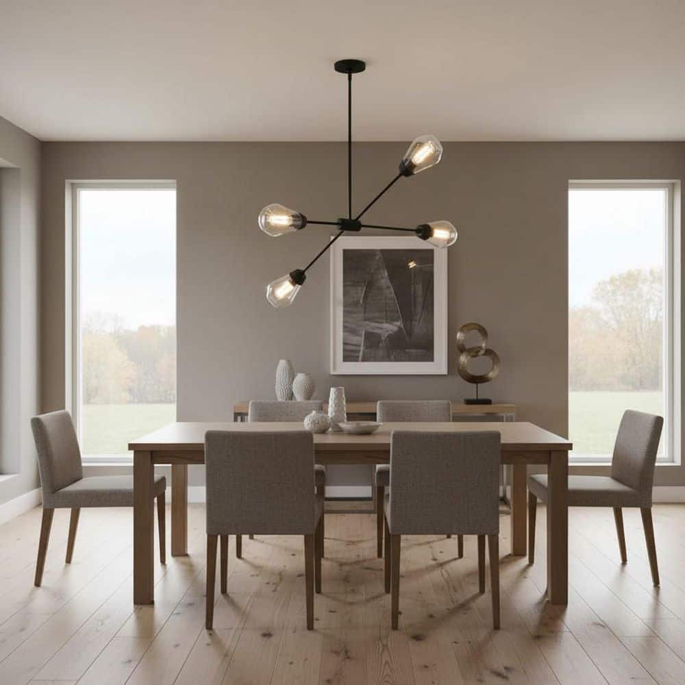 Livie 4-Light Black Sputnik Chandelier price history on PriceWatchPro
