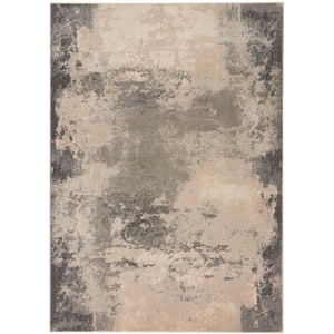 Maxell Ivory/Grey 5 ft. x 7 ft. Abstract Contemporary Area Rug