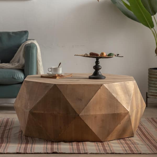 J&E Home 38.18 in. Brown Specialty Wood Top 3-Dimensional