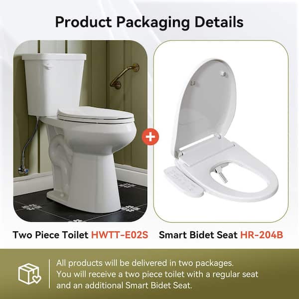 HOROW 19 in. Tall High-Efficiency Smart Bidet Toilet - 1.28 GPF