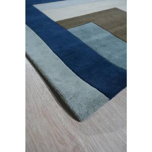 Multicolored 6 ft. x 9 ft. Hand-Tufted Wool Contemporary Modern Rug Area Rug