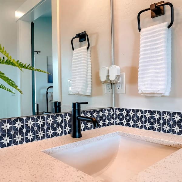 Blue and White Smoke R501 12 in. x 12 in. Vinyl Peel and Stick Tile (24 Tiles, 24 sq. ft./Pack)