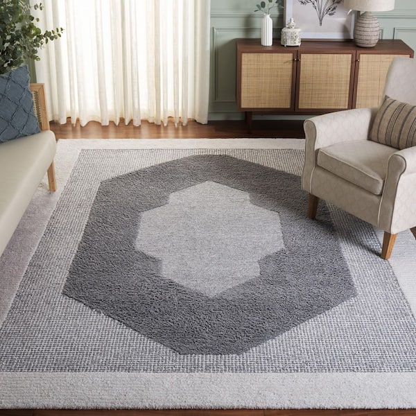 Renewal 3 ft. x 5 ft. Dark Gray/Ivory Medallion Area Rug