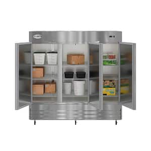 3 Door Commercial Reach In Refrigerator in Stainless-Steel 81 in. 72 cu. ft