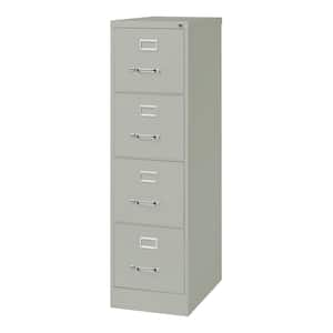 25 in. D 4-Drawer Light Gray Metal Letter Width 15 in. W Vertical File Cabinet Commercial Grade