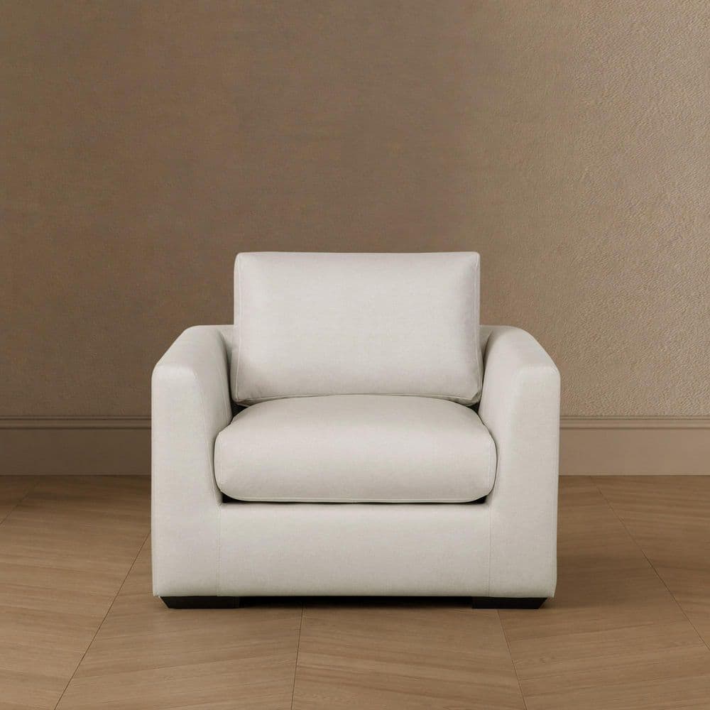 Cleo Contemporary Cream Polyester Upholstered Accent Arm Chair