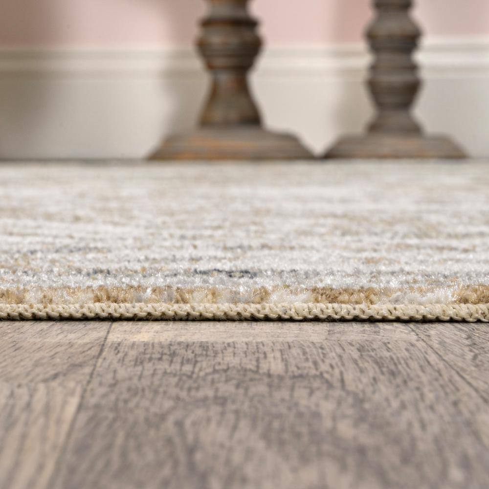 Keesha Bold Green and Cream Distressed Medallion Machine-Washable Area Rug, 8 x 10 ft.