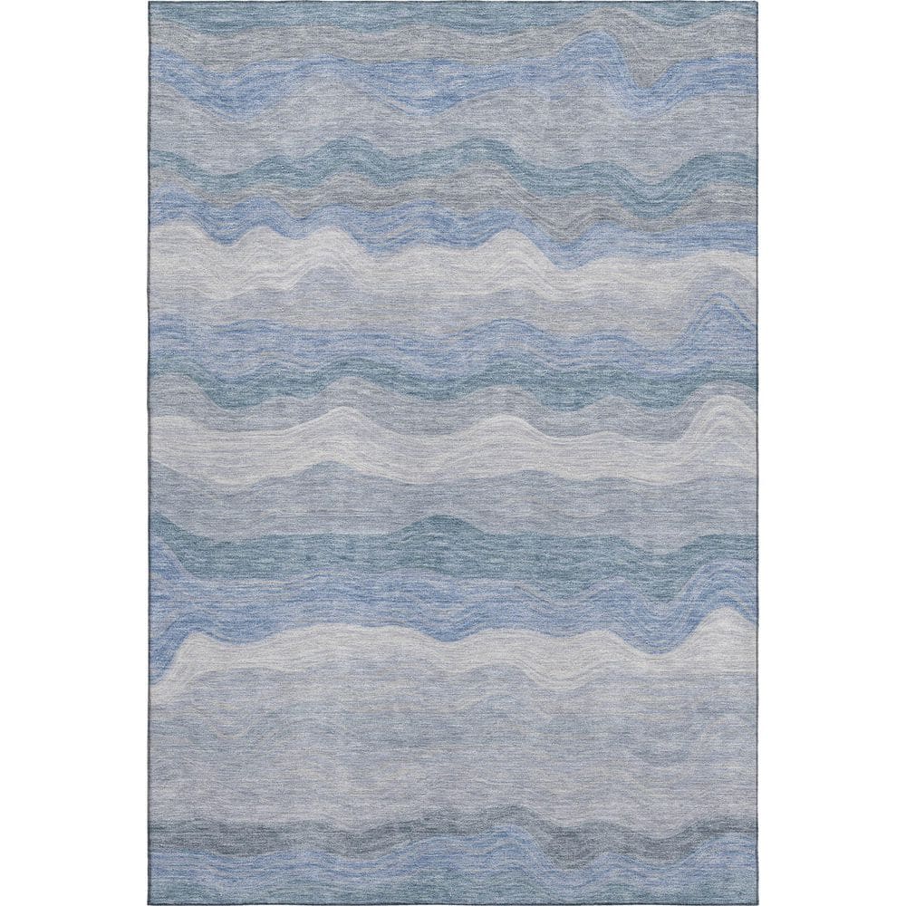 Mayfield Premium Machine Washable Abstract AMF2397 Denim 3 ft. x 5 ft. Area Rug price history on PriceWatchPro