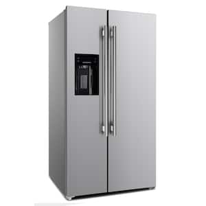 Salerno 36 in. Side by Side French Door Refrigerator with Decorative Grill in Stainless Steel