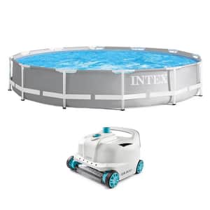 12 ft. x 30 in. Prism Frame Above Ground Round Swimming Pooland and Robot Vacuum