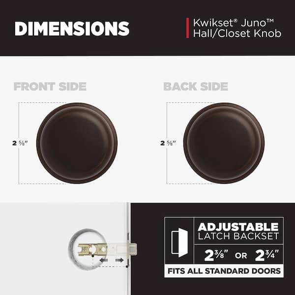 Kwikset Juno Venetian Bronze Passage Hall/Closet Door Knob