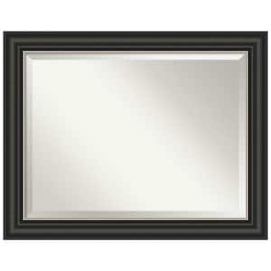 Ballroom Black Silver 47.5 in. W x 37.5 in. H Beveled Modern Rectangle Framed Wall Mirror in Black