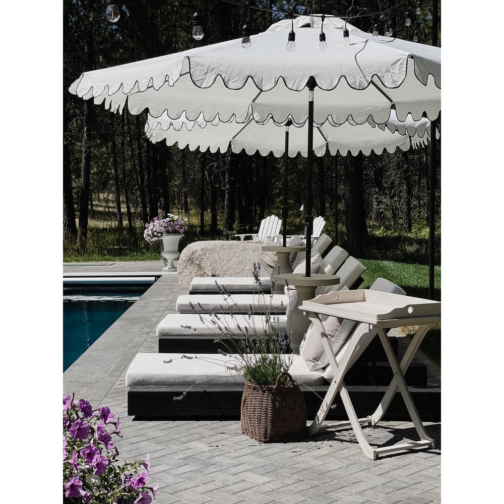 Venice 11-Foot White and Black Aluminum Patio Umbrella