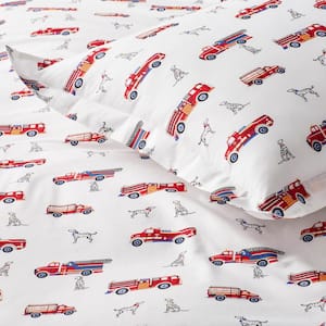 Company Kids Fireman's Best Friend Multicolored Organic Cotton Percale Standard Sham