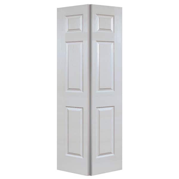 Steves & Sons 32 in. x 80 in. 6-Panel Textured Hollow Core Primed White Composite Interior Closet Bi-Fold Door