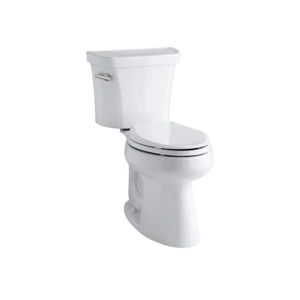 KOHLER Highline 10" Rough In 2-Pc 1.28 GFP Single Flush Elongated Toilet w/ Tank Liner and Tank Lock in White Seat Not Included