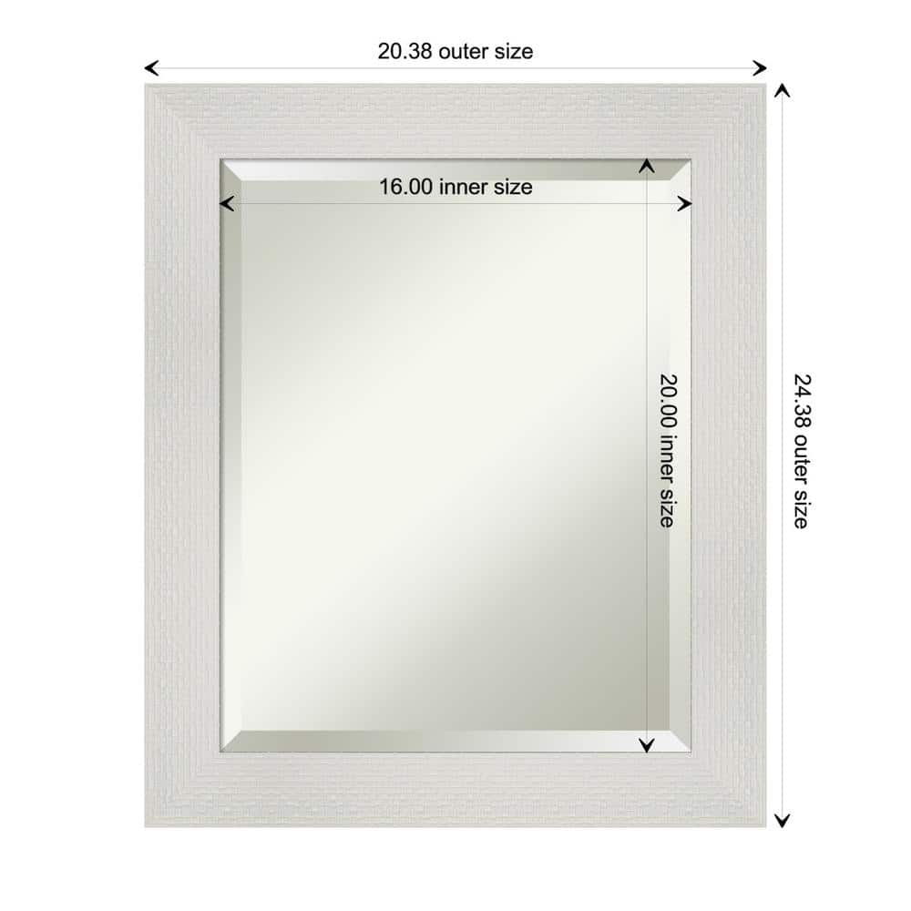Mosaic White Satin Finish Framed Bathroom Vanity Mirror