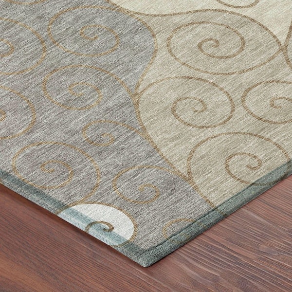 Chantille Machine Washable Indoor/Outdoor Abstract ACN2464 Taupe 2 ft. x 3 ft. Accent Rug