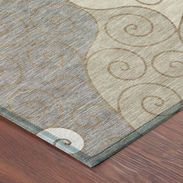 Chantille Machine Washable Indoor/Outdoor Abstract ACN2464 Taupe 3 ft. x 5 ft. Area Rug