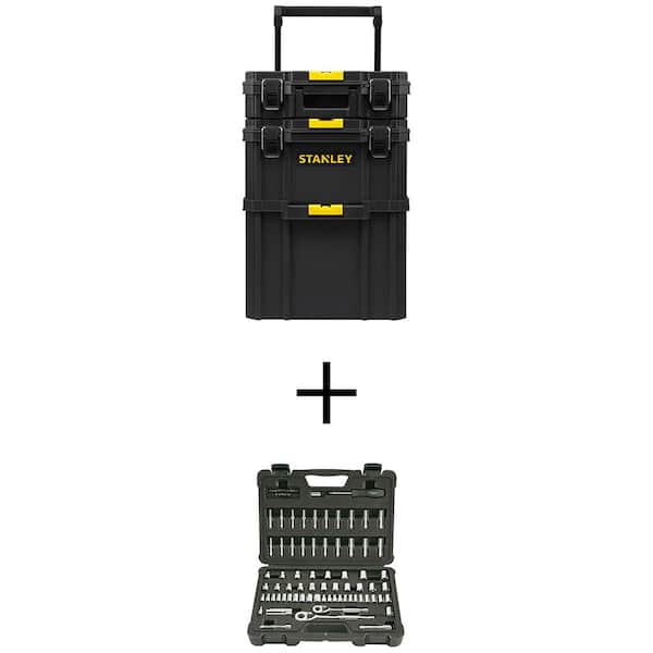 Rolling Workshop Tower with 1/4 in. and 3/8 in. Socket Set (85-Peices)