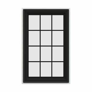 30 in. x 48 in. V-4500 Series Bronze FiniShield Vinyl Right-Handed Casement Window with Colonial Grids/Grilles