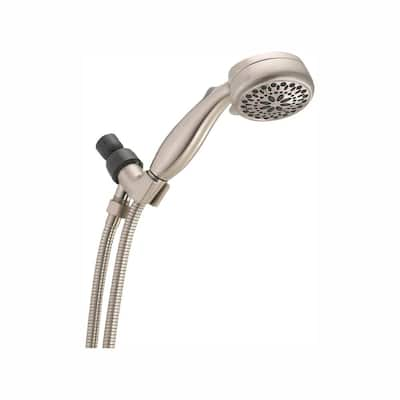 7-Spray Patterns 1.75 GPM 3.38 in. Wall Mount Handheld Shower Head in Spotshield Brushed Nickel