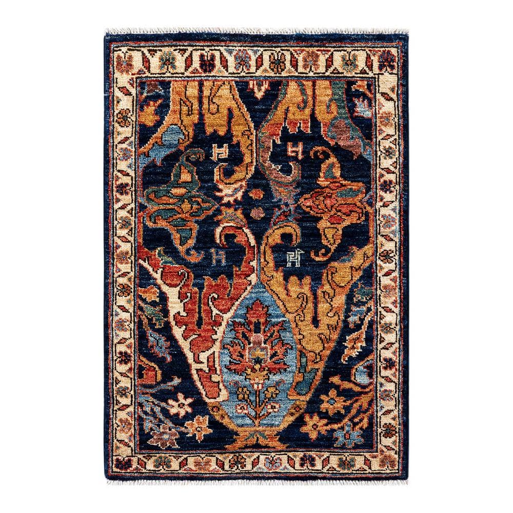 Solo Rugs Serapi OneofaKind Traditional Blue 2 ft. x 3 ft. Hand