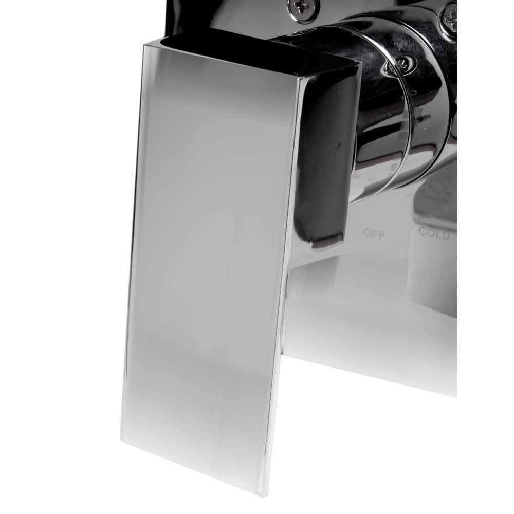 Polished Chrome Modern Square Shower Mixer with Lever