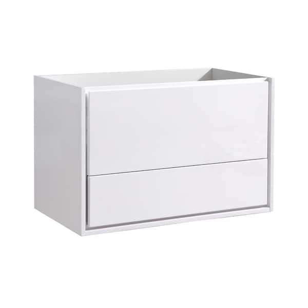Fresca Catania 36 in. Modern Wall Hung Bath Vanity Cabinet Only in Glossy White