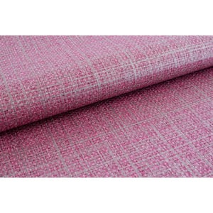 Woven Raffia Autumn Shimmer Fuchsia Vinyl Strippable Roll (Covers 60.75 sq. ft.)