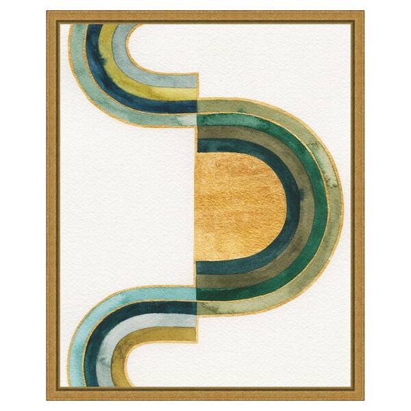 Amanti Art Analogous Arches III by Grace Popp 1 Piece Floater Frame Canvas Giclee Abstract Art Print 20 in. x 16 in.