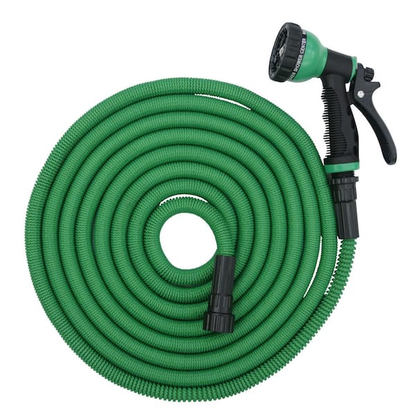 iLIVING Premium 3/4 in. x 50 ft. Heavy-Duty Garden Hose - Extra Strong Connectors, 9 Spray Nozzle, Lightweight