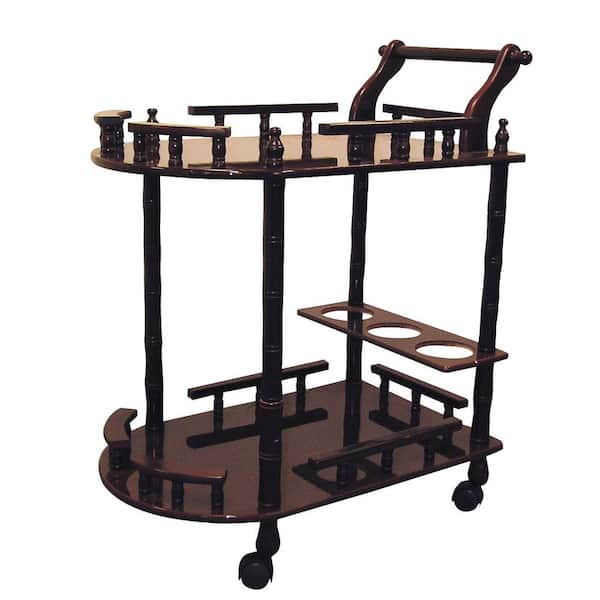 ORE International Cherry 2-Tier Wine Cart Table