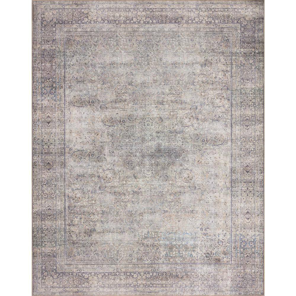 Gray and Charcoal Oriental Easy Care Area Rug 2' x 5'