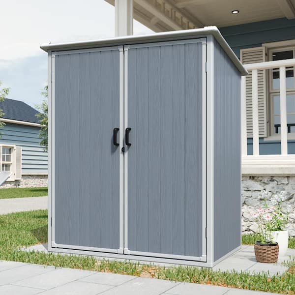 ToolCat 5 x 3 ft Outdoor Resin Storage Shed with Lockable Doors