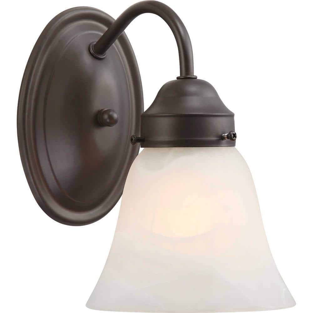Barcelona Antique Bronze Alabaster Glass Wall Sconce