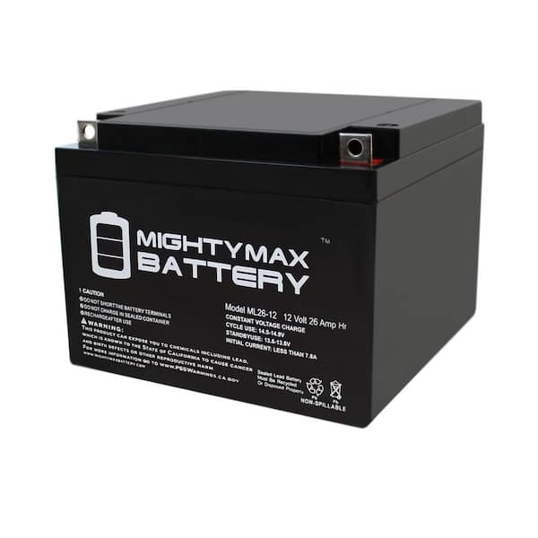 MIGHTY MAX BATTERY ML26-12 12V 26AH SEALED 12 VOLT DEEP - CYCLE RECHARGEABLE BATTERY
