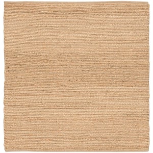 Natural Jute Natural 4 ft. x 4 ft. All-Over Design Contemporary Square Area Rug