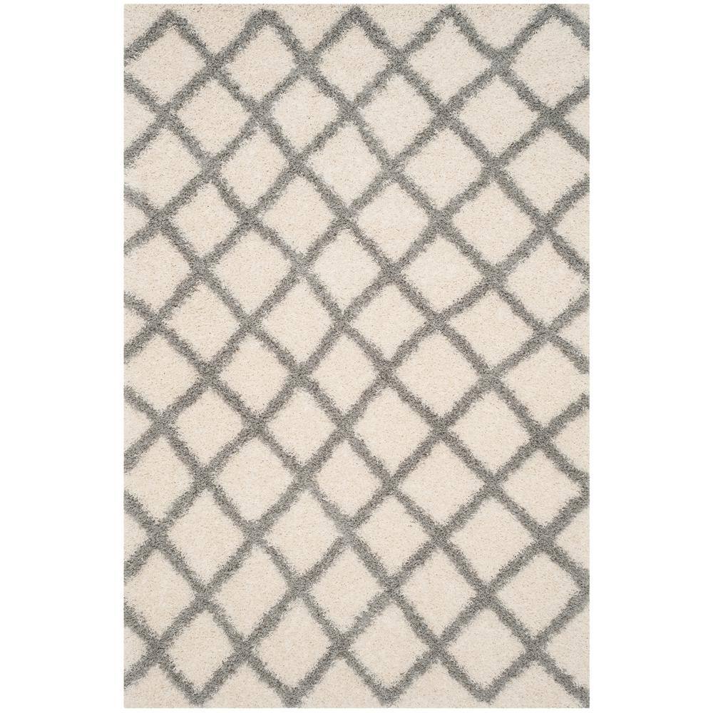 Safavieh Dallas Shag Ivory Gray Ft X Ft Geometric Multi Diamonds Area Rug Sgd F The