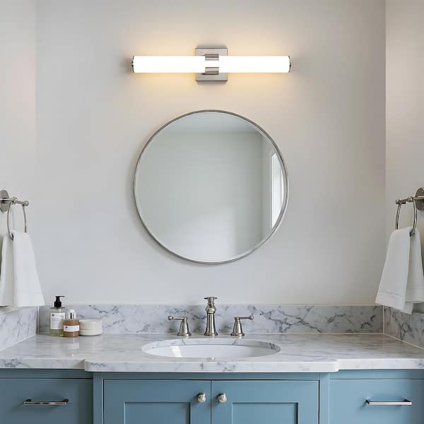 39 in. 1-Light Brushed Nickel LED Vanity Light Bar Dimmable 36W Wall Sconce Bathroom Light Fixture with 3000K Warm Light