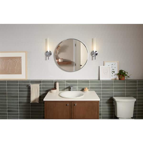 Essential 28 in. W x 28 in. H Round Framing Wall Mount Vanity Mirror with Polished Chrome
