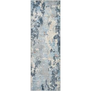 Amore Gray 3 ft. x 10 ft. Abstract Indoor Runner Area Rug