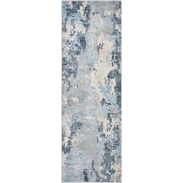 Livabliss Amore Gray 3 ft. x 10 ft. Abstract Indoor Runner Area Rug